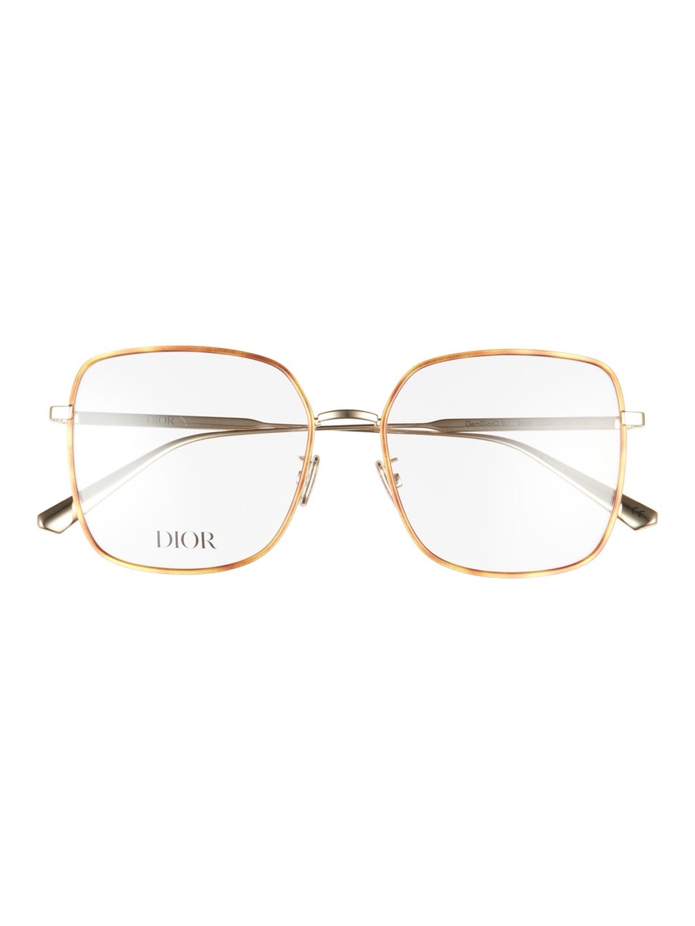 DIOR Tortoise Gold Geometric Eyeglasses